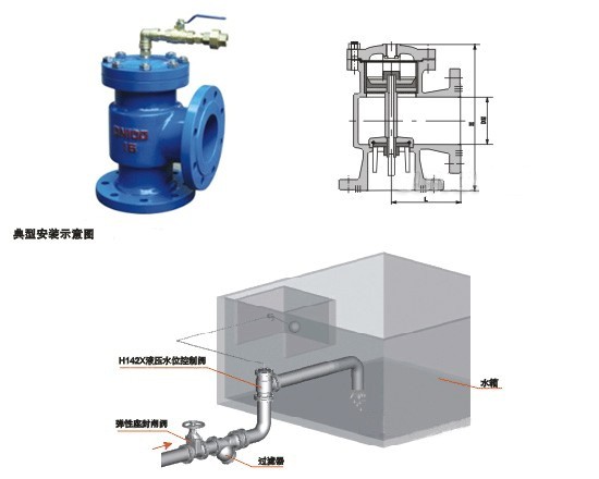 活塞式液壓水位控制閥典型安裝